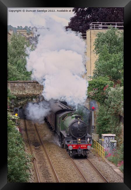 Mayflower steam train leaving Bath Framed Print by Duncan Savidge