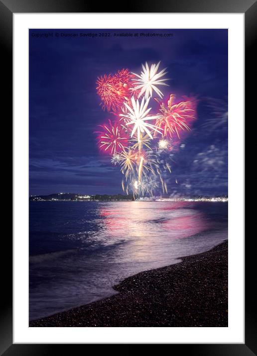 Weymouth Jubilee fireworks Framed Mounted Print by Duncan Savidge