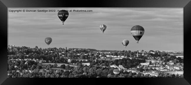 Hot air balloons panoramic hot air balloons over Bath Framed Print by Duncan Savidge