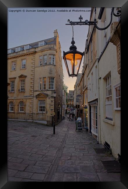 Evening at North Parade Passage Bath Framed Print by Duncan Savidge