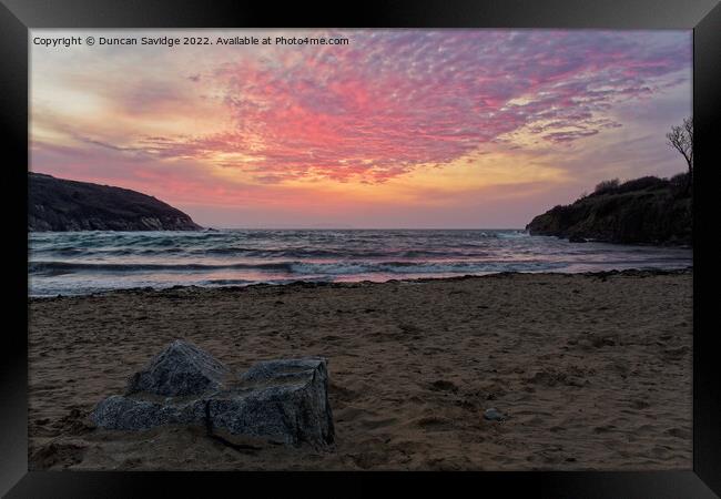 A beautiful Cornwall sunrise at Maenporth Framed Print by Duncan Savidge