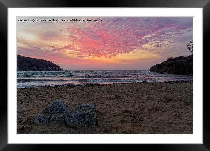 A beautiful Cornwall sunrise at Maenporth Framed Mounted Print by Duncan Savidge
