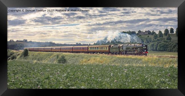 Clan Line steam train on the Atlantic Coast Express Framed Print by Duncan Savidge