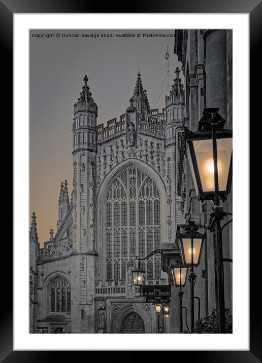 Bath Abbey colorized evening Framed Mounted Print by Duncan Savidge