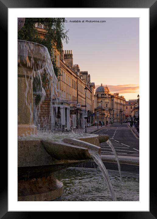 Laura Fountain Bath at sunset Framed Mounted Print by Duncan Savidge