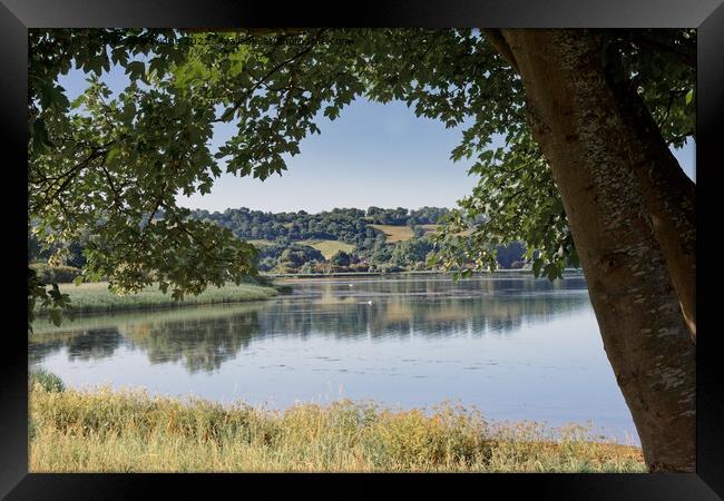 Chew Valley Lake framed in the summer Framed Print by Duncan Savidge