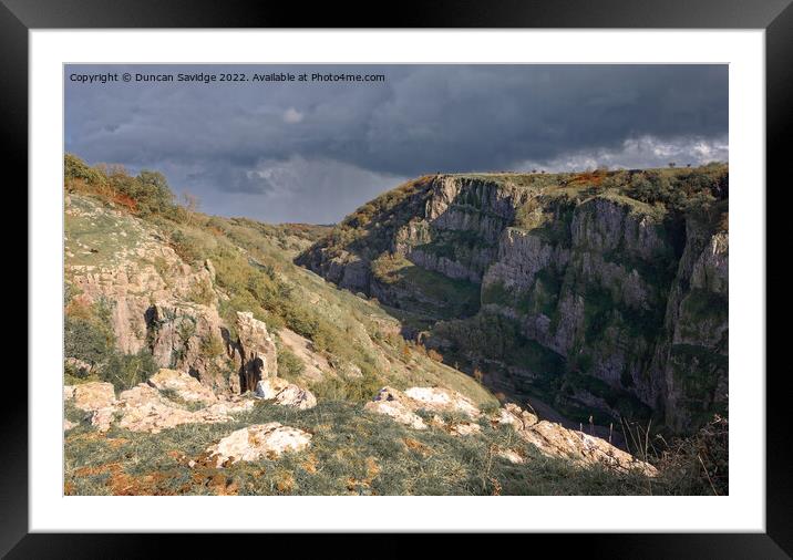 Moody Early Autumn day at Cheddar Gorge Framed Mounted Print by Duncan Savidge