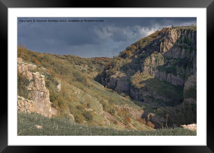 Moody Cheddar Gorge Framed Mounted Print by Duncan Savidge