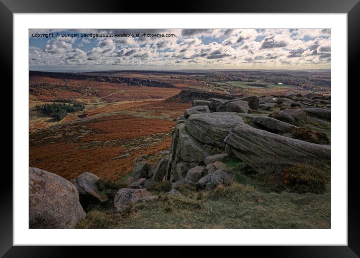 Autumn in the Peak District  Framed Mounted Print by Duncan Savidge