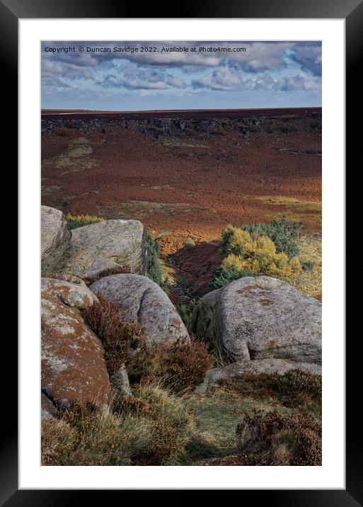 Autumn in the Peak District  portrait  Framed Mounted Print by Duncan Savidge