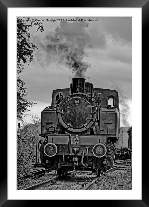  4015 Karels steam train at Avon Valley Railway black and white Framed Mounted Print by Duncan Savidge