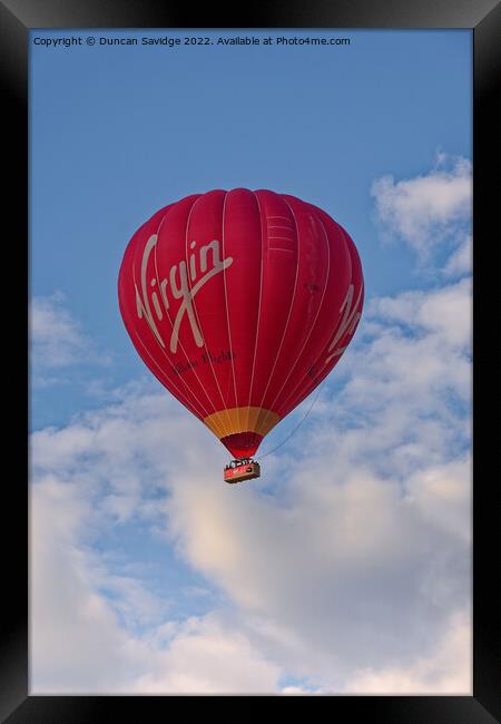 Virgin Balloon flights Framed Print by Duncan Savidge