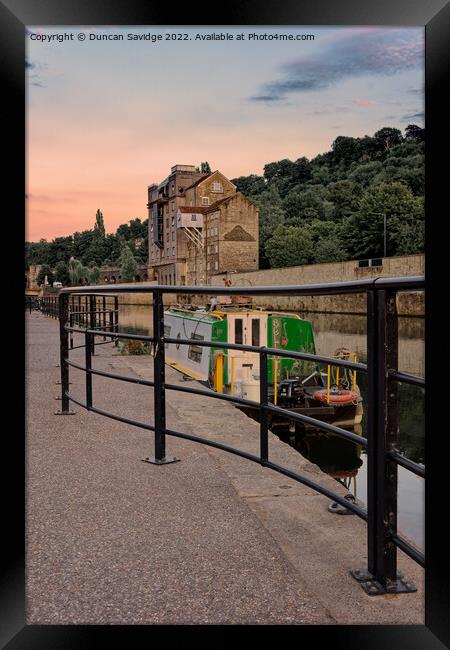 Bath riverside at sunset  Framed Print by Duncan Savidge