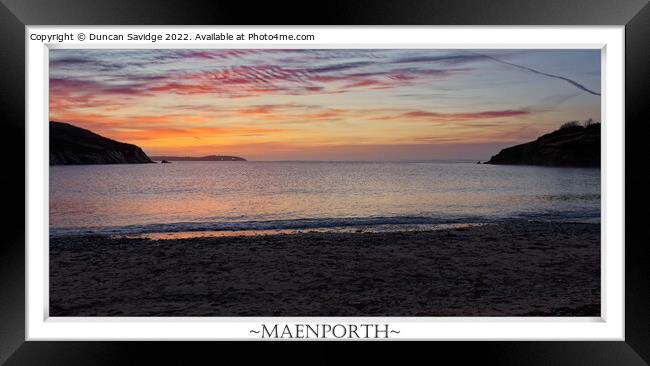 A Cornish sunrise at Maenporth Framed Print by Duncan Savidge