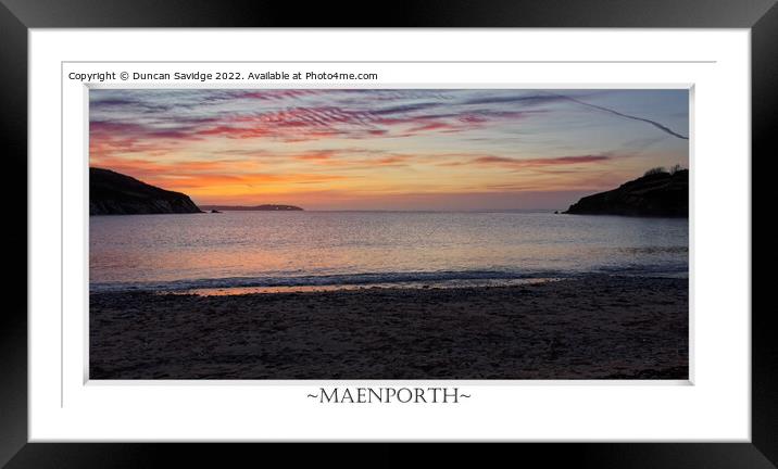 A Cornish sunrise at Maenporth Framed Mounted Print by Duncan Savidge