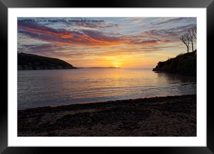 A sunrise from Maenporth beach Framed Mounted Print by Duncan Savidge