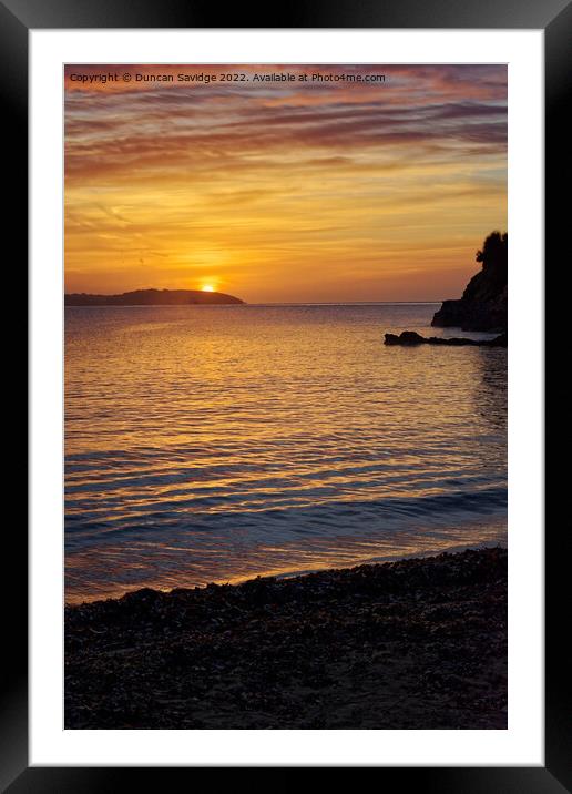 Maenporth sunrise portrait  Framed Mounted Print by Duncan Savidge