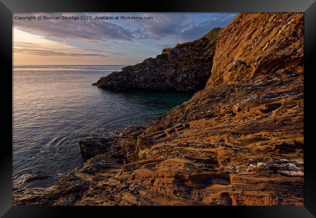 A rocky Cornish sunrise  Framed Print by Duncan Savidge