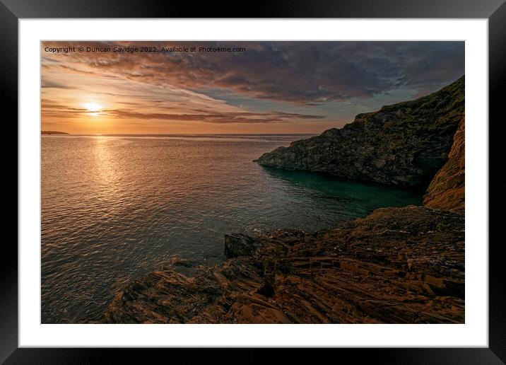 Cornish sunrise across the sea Framed Mounted Print by Duncan Savidge