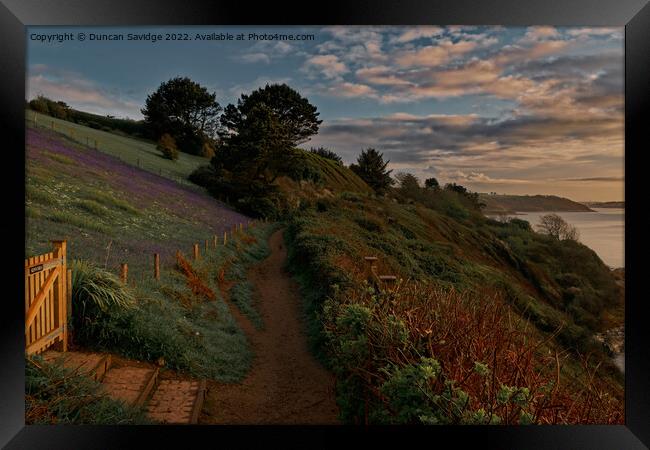 Southwest Coast Path at sunrise  Framed Print by Duncan Savidge