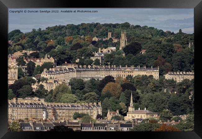 View across the City of Bath looking towards Camden Crescent  Framed Print by Duncan Savidge