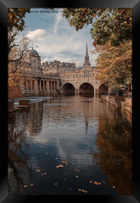 Autumn framed at Pulteney Bridge Bath Framed Print by Duncan Savidge