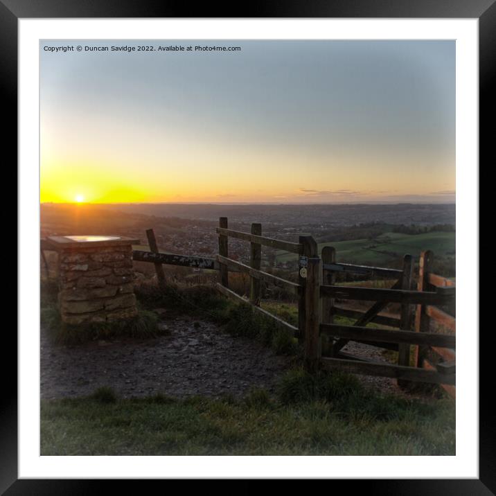 Dreamy winter sunrise over Bath Framed Mounted Print by Duncan Savidge