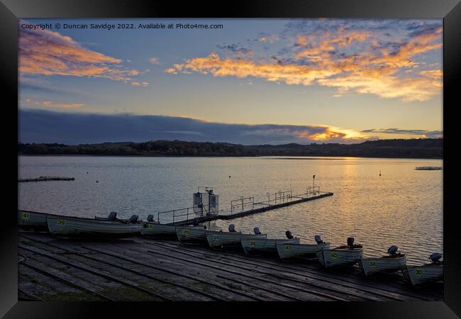 Chew Valley lake sunrise Framed Print by Duncan Savidge