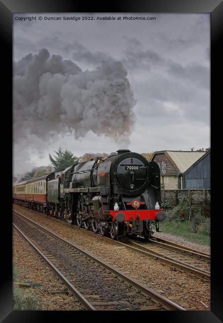 The Great Western Christmas Envoy steam train Framed Print by Duncan Savidge