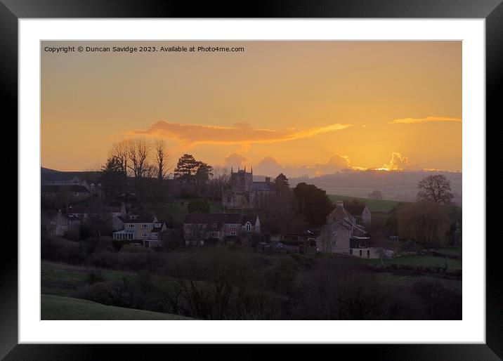 Englishcombe Bath sunset Framed Mounted Print by Duncan Savidge
