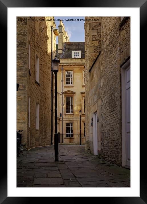 Bath side Streets  Framed Mounted Print by Duncan Savidge