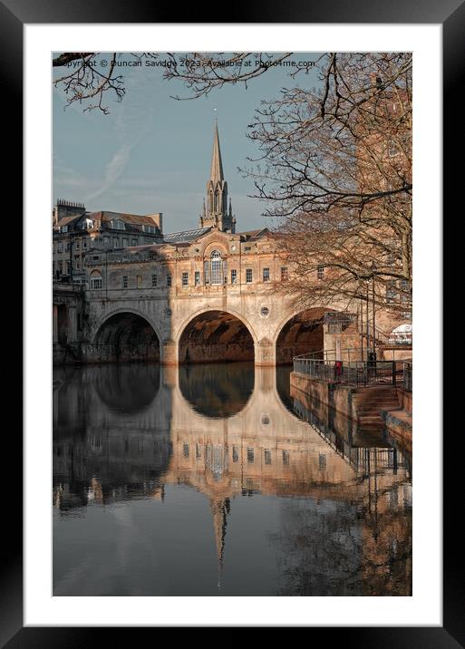 Pulteney Bridge Bath Cinematic  Framed Mounted Print by Duncan Savidge