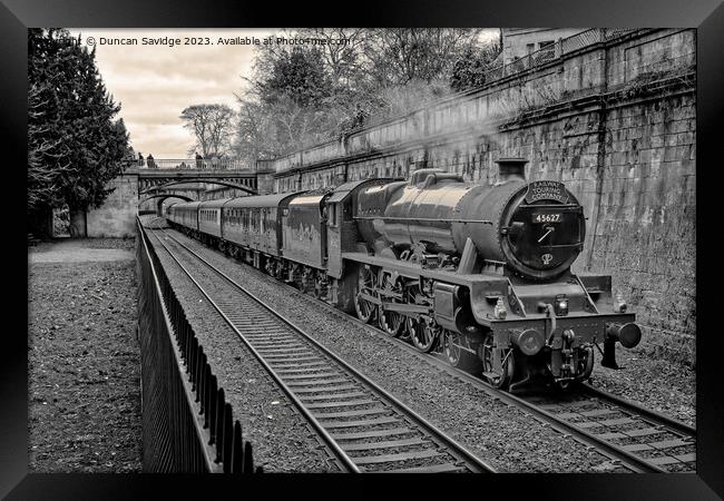 Steam train Galatea heads through Sydney Gardens Bath  Framed Print by Duncan Savidge