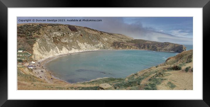 Panoramic of Lulworth Cove Framed Mounted Print by Duncan Savidge