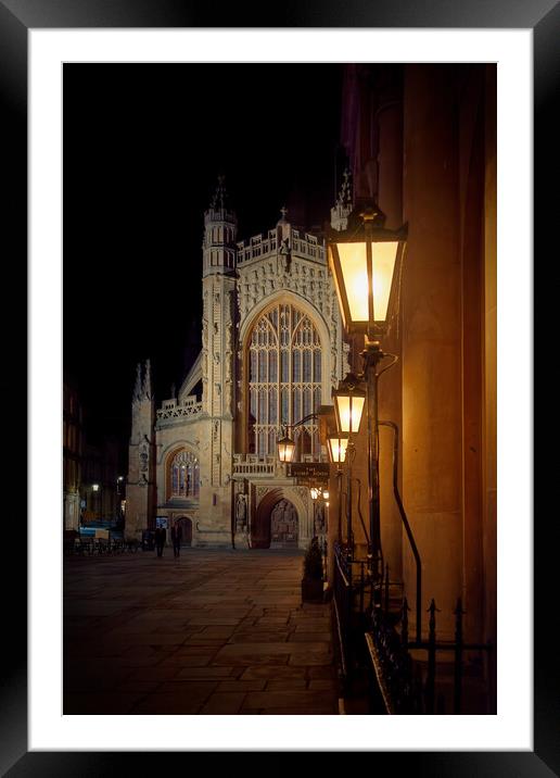 Bath Abbey at night  Framed Mounted Print by Duncan Savidge