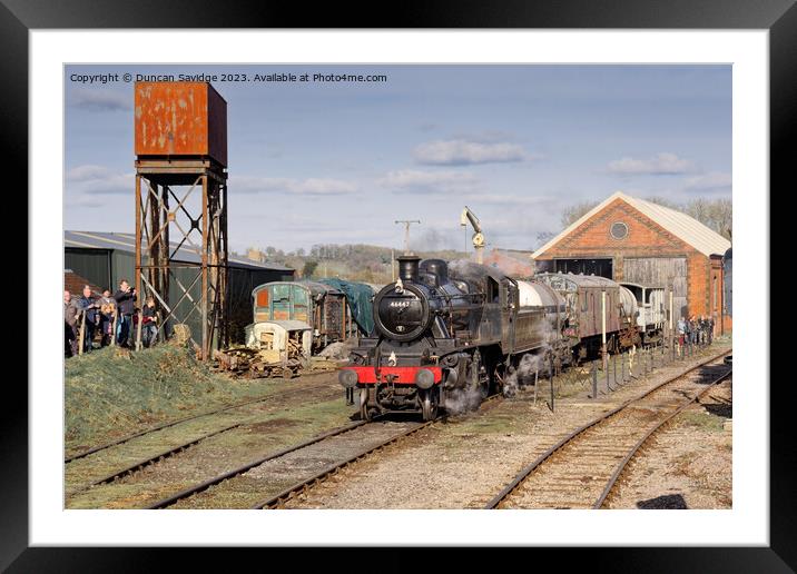 Ivatt 46447 at East Somerset Railway on a freight train Framed Mounted Print by Duncan Savidge