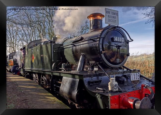 4110 at Mendip Vale station, East Somerset Railway - steam train Framed Print by Duncan Savidge