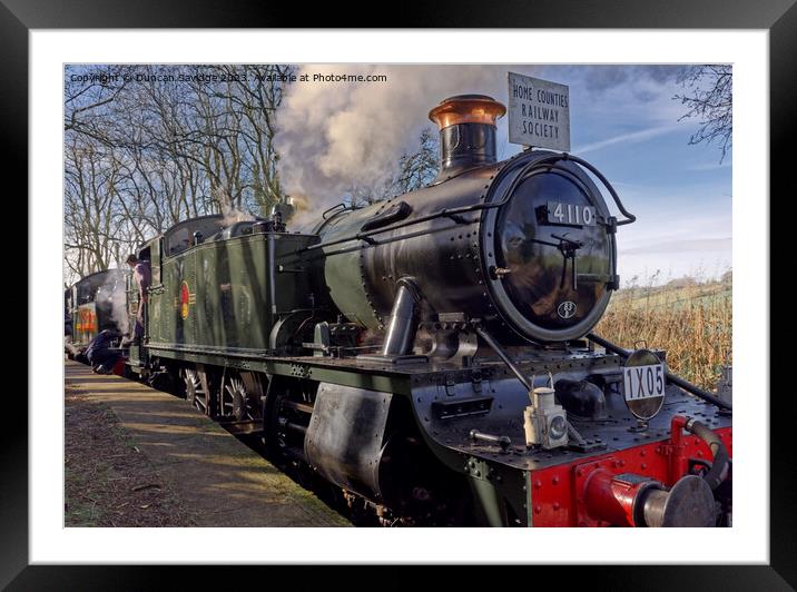 4110 at Mendip Vale station, East Somerset Railway - steam train Framed Mounted Print by Duncan Savidge