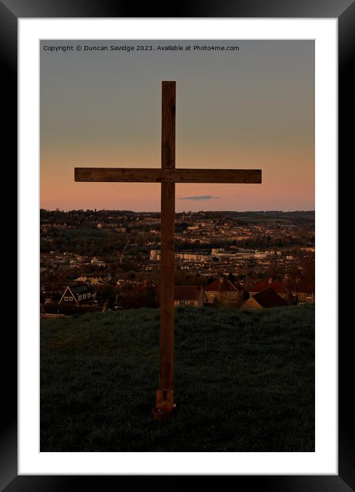 Easter Cross over Bath Framed Mounted Print by Duncan Savidge