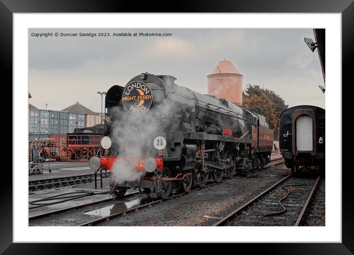 The Majestic Steam Engine Taw Valley in wartime bl Framed Mounted Print by Duncan Savidge