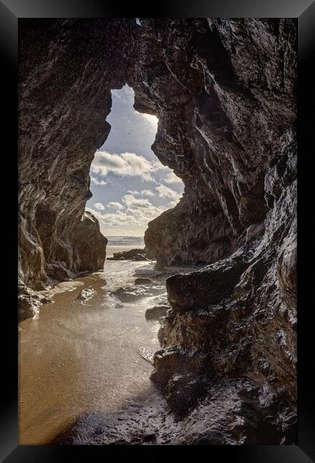 Majestic caves at Chapel Porth, Cornwall Framed Print by Duncan Savidge