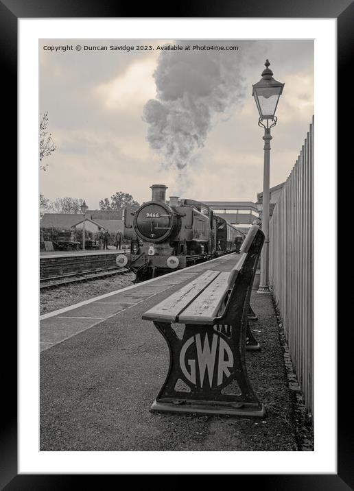 GWR Pannier No. 9466 West Somerset Railway  Framed Mounted Print by Duncan Savidge