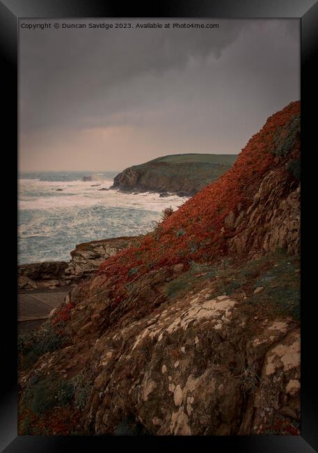 Stormy portrait of the Lizard Point in Cornwall Framed Print by Duncan Savidge
