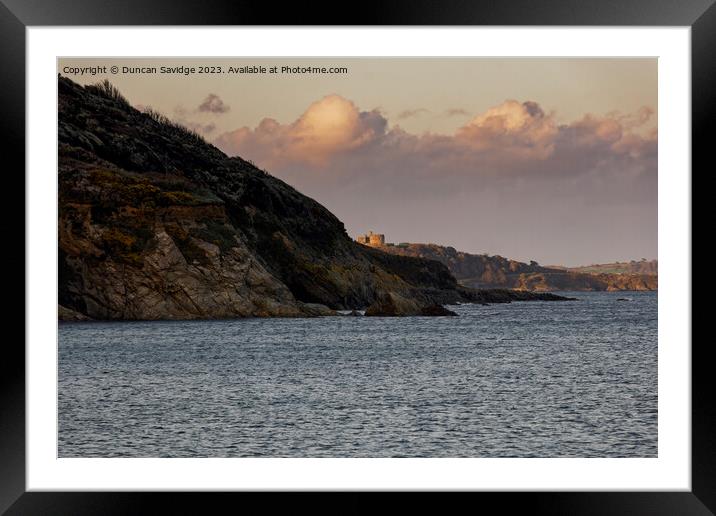 Sunset looking towards Falmouth  Framed Mounted Print by Duncan Savidge