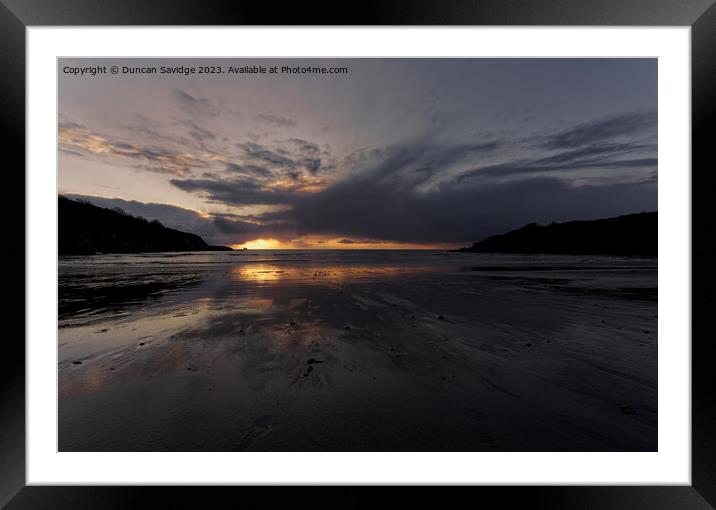 First light reflected on the Cornish coast  Framed Mounted Print by Duncan Savidge