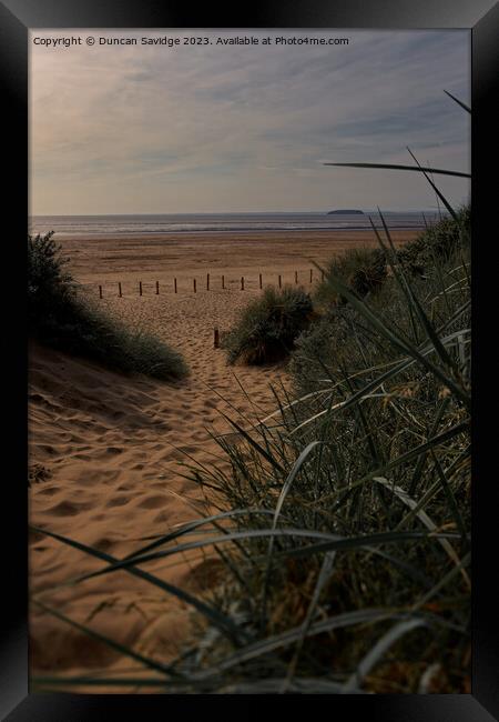 Golden hour at Berrow Beach in Somerset  Framed Print by Duncan Savidge
