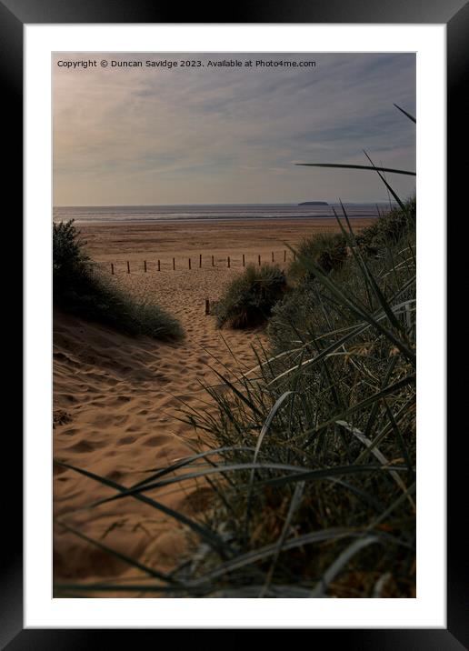 Golden hour at Berrow Beach in Somerset  Framed Mounted Print by Duncan Savidge