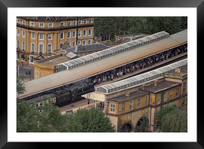 Steam Train arrives at Bath Spa Framed Mounted Print by Duncan Savidge