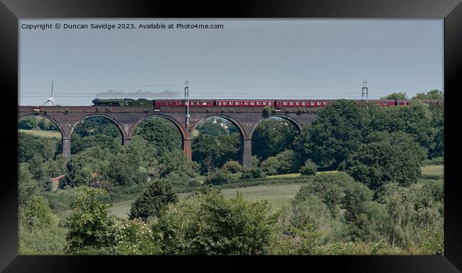 60103 Flying Scotsman in the landscape crossing Huckford Viaduct Framed Print by Duncan Savidge