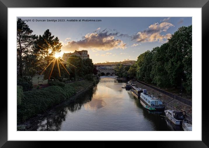 Sunset over the River Avon Bath Framed Mounted Print by Duncan Savidge
